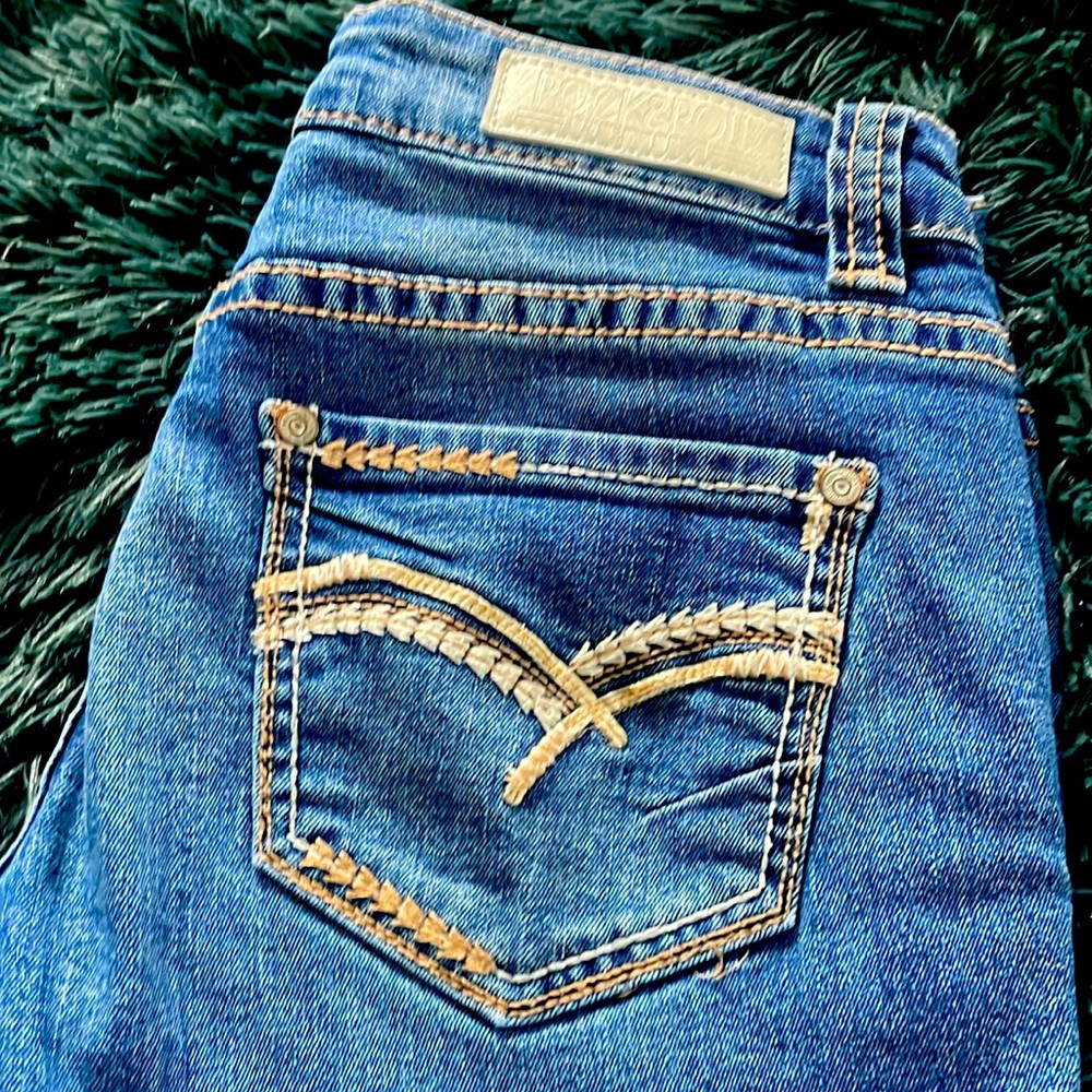 Classic Blue Denim Women's Jeans with Contrast Stitching